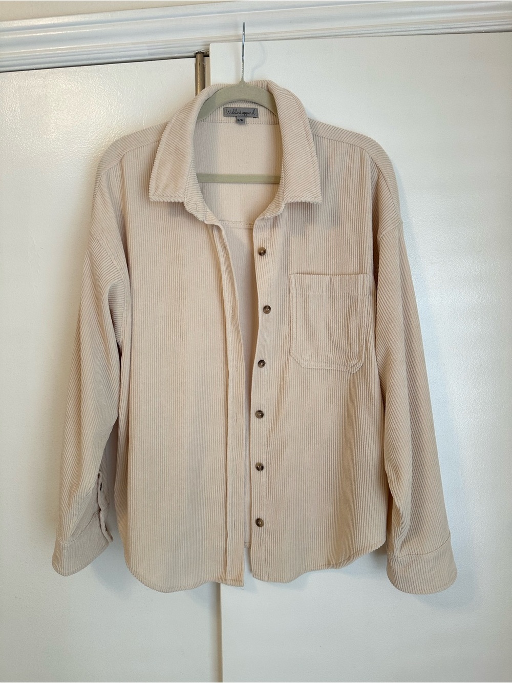 Wishlist Cream Corduroy Shirt Jacket
